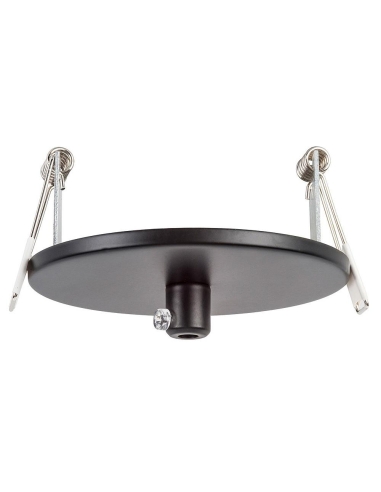 100mm Recessed Round Canopy Black 90mm cutout