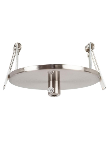 100mm Recessed Round Canopy Satin Chrome 90mm cutout