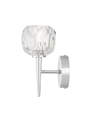 Zaha 1 Wall Lamp 3 watt G9 Non-dimmable Depth 110mm Height 220mm Projection 135mm - Chrome/Crystal