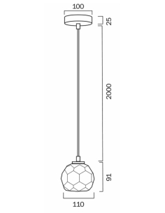 Zaha 1 Light 3 watt LED Pendant Height 91mm Width 110mm ZAHA PE01-AGCR 2