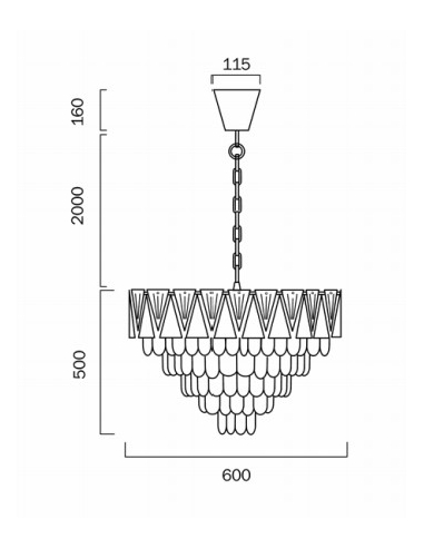 VALERIE PE60-GD - VALERIE 60cm PENDANT - GOLDVALERIE PE60-GD