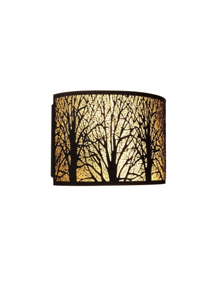 AUTUMN03W - AUTUMN Curved Aged Bronze With Amber Lining Interior Wall Light