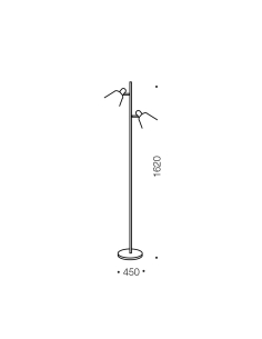 Torres 2 Floor Lamp 2x60 watt E27 Height 1620mm - NickelTORRES FL2-NK 2