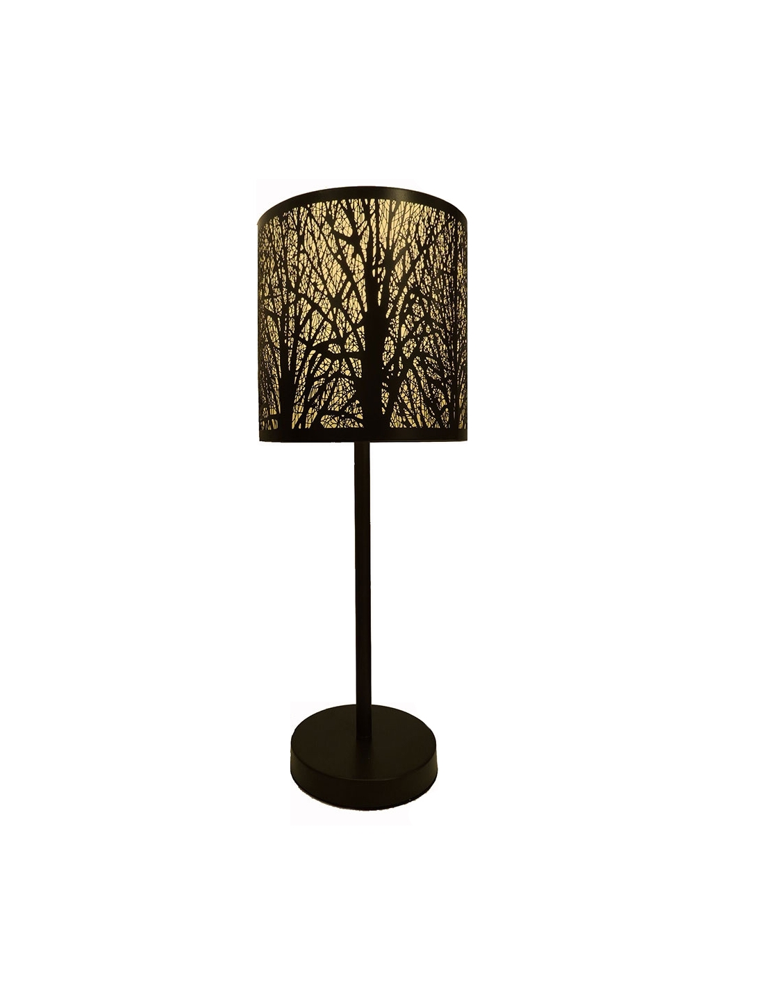 AUTUMN Round Aged Bronze with Amber Lining Table Lamp