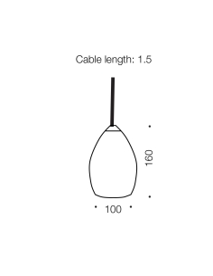 Tolosa 5 Watt LED Pendant Height 160mm Width 100mm Cable TOLOSA PE1-WH 2