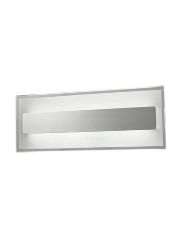 BARCELONA - BARCELONA City Series LED Interior Clear Border Frosted Inner Rectangular Brushed Wall Light - Brushed Satin Chro...