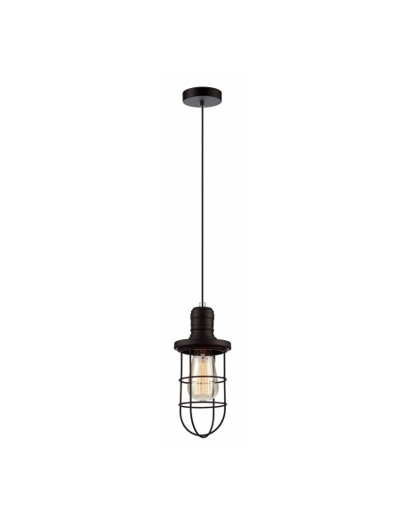 BLACKBAND1 - BLACKBAND Industrial Black Curved Bird Cage Pendant Light