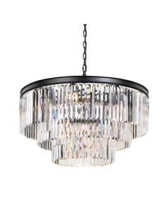 Serene 16 Light PE16 Three Levels Round Crystal Pendant SERENE PE16-BK