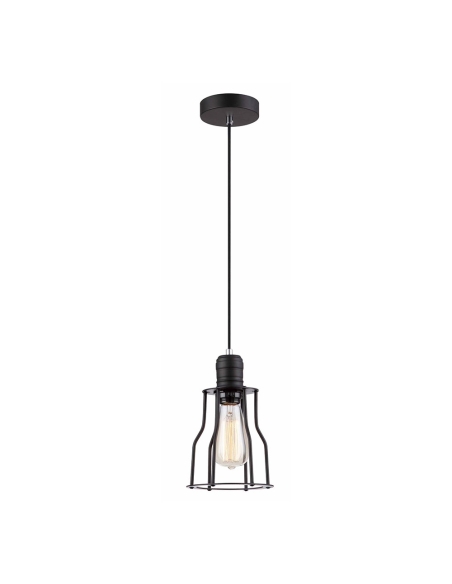 BLACKBAND2 - BLACKBAND Industrial Black Angled Bird Cage Pendant Light
