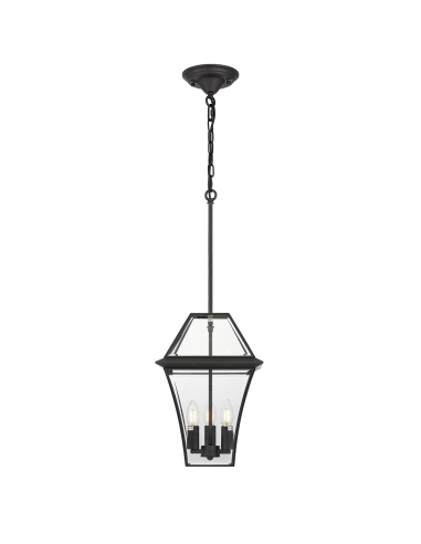 Rye 27 Traditional Pendant / CTC Shade Height 400mm Width 275mm Canopy Diameter 160mm - Black 