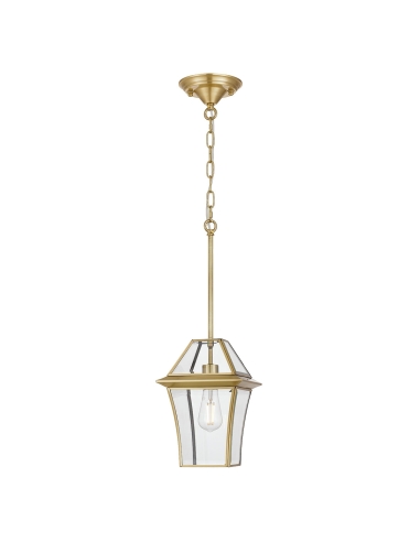 Rye 20 Traditional Pendant / CTC Shade Height 400mm Width 200mm Canopy Diameter 160mm - Brass