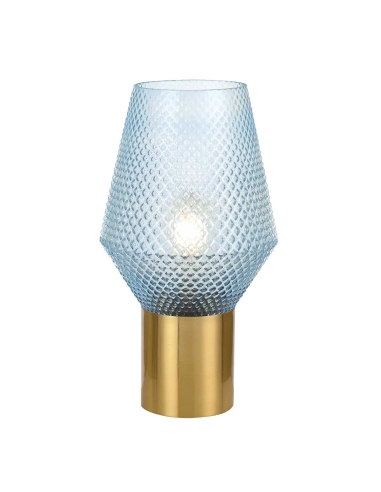RENE TABLE LAMP 25wE27max D200 H350 BLUE / ANT.GLASS
