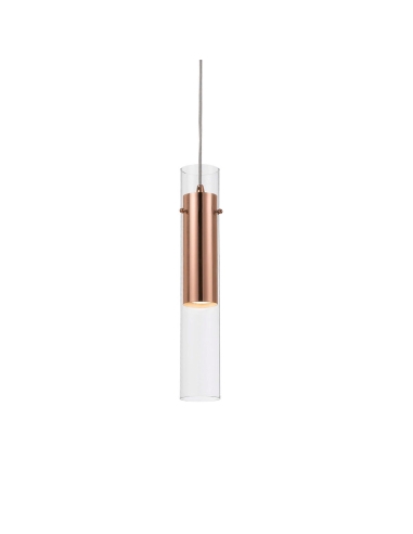 Prefet 4 watt LED Pendant Height 400mm Width 70mm Cable 2.0m - Copper & Clear/Cool White