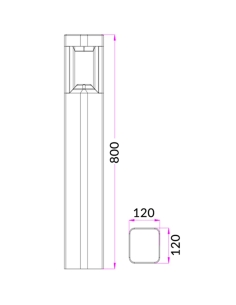 BOL4A - LED Surface Mounted Grey Bollard Lights IP54BOL4A 2