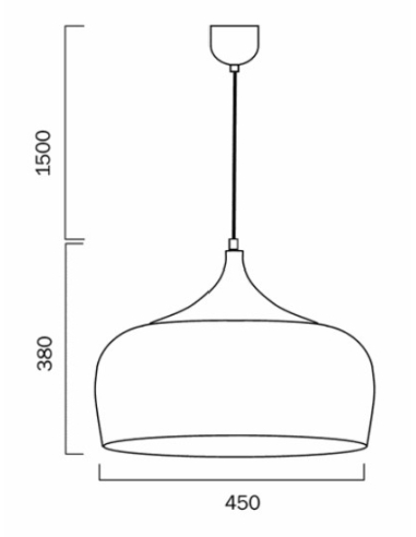 Polk 1 Light Pendant Large 25 watt E27max Width POLK PE45-BKB