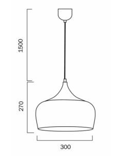 Polk 1 Light Pendant Medium 25 watt E27max Width 300mm POLK PE30-WHB 2