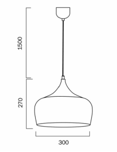 Polk 1 Light Pendant Medium 25 watt E27max Width 300mm POLK PE30-BZB 2