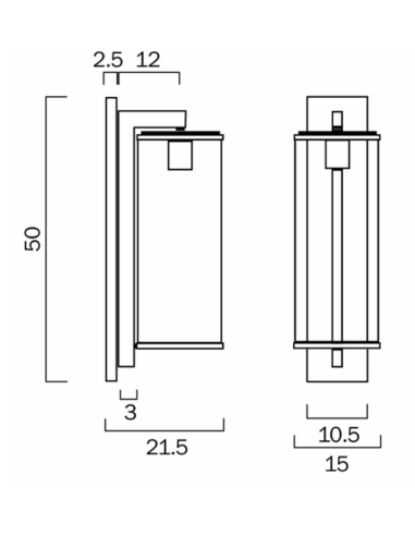 PEROVA EX50-BRS - PEROVA 50 EXTERIOR WALL LIGHT - PEROVA EX50-BRS