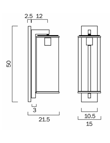 PEROVA EX50-BRS - PEROVA 50 EXTERIOR WALL LIGHT - PEROVA EX50-BRS