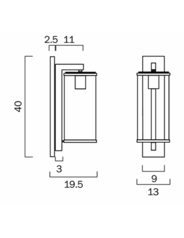 PEROVA EX40-BRS - PEROVA 40 EXTERIOR WALL LIGHT - PEROVA EX40-BRS