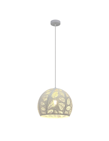 PENDANT ES 72W WH Embossed Dome with White interior OD300mm x H240mm 3m cable WTY 1YR
