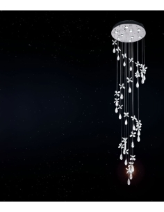 Paradis 9 Light Pendant Large 9x6 watt GU10 240 volt Height PARADIS PE251-CH 2