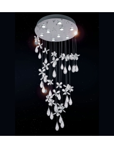 Paradis 9 Light Pendant Small 9x6 watt GU10 240 volt Height PARADIS PE135-CH 2