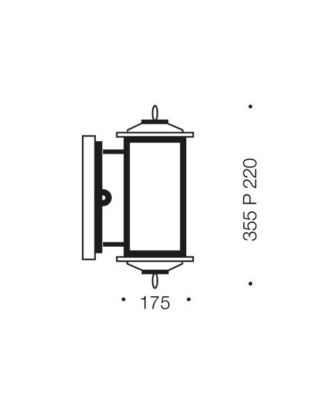 NEVIN EX-BK - NEVIN EXTERIOR WALL LIGHT - BLACKNEVIN EX-BK