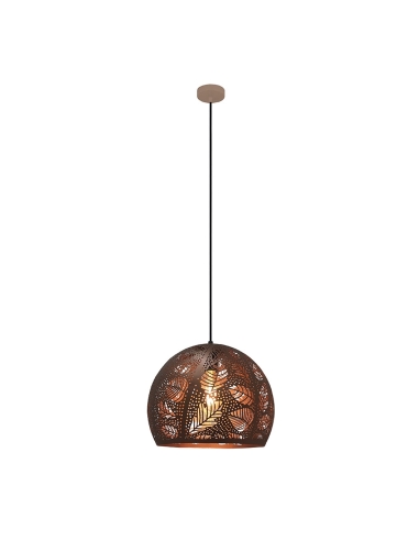 PENDANT ES 72W Coffee Embossed Dome with Coffee interior OD300mm x H240mm 3m cable WTY 1YR
