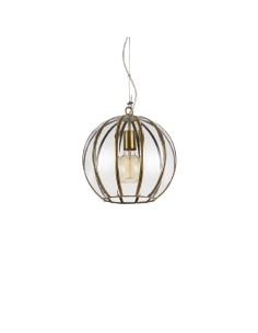 Medina 1 Light Pendant Small - Antique Brass/Clear MEDINA PE30-AB 2