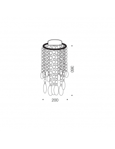 May Batten Fixed 60 watt max Diameter 200mm Height 360mm - MAY BF20-CH 2