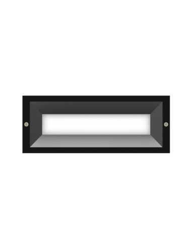 Wall 240V Dark Grey Rectangle LED Exterior Recessed Frosted Diffused Brick Light - BRICK0003