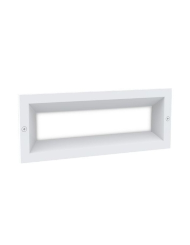 Wall Exterior LED Recessed 240V White Rectangle Wall Light Frosted Diffused - BRICK0004