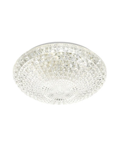 Lilac 40 LED Oyster 32 watt LED Diameter 405mm Height 105mm 5000K/2600Lm Dimmable - White/Clear