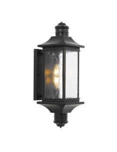 Leeds Exterior Wall Bracket  -  Black/Bubble GlassLEEDS EX-BK