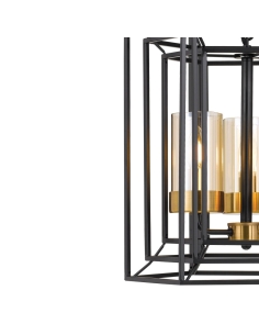 Lane 3 Light Pendant - Black/Antique BrassLANE PE3-BKAB 2
