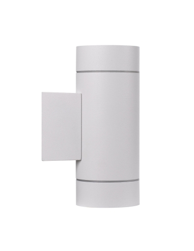 Kman Exterior 2 Wall Lamp 2x6 watt GU10max Height 150mm Diameter 68mm Projection 92 IP54 - White (globes not included)