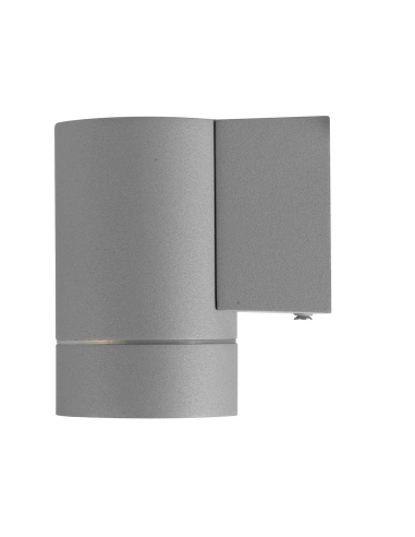 Kman Exterior 1 Wall Lamp 6 watt GU10max Height 80mm Diameter 68mm Projection 92 IP54 - Silver (Globe not included)
