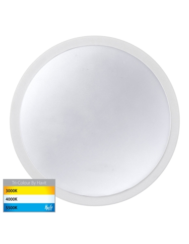 Havit 30W Round LED Liptor Oyster Light White Tri-Colour - HV36053T-WHT