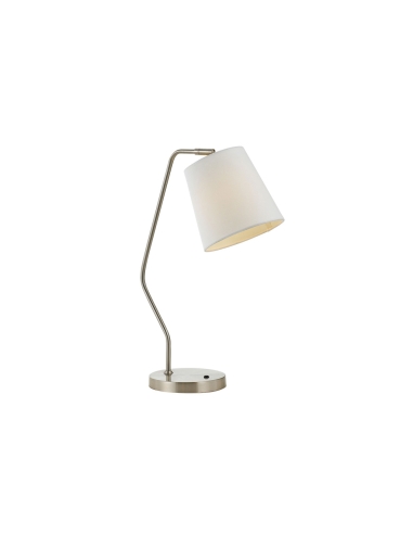 Jody Table Lamp 25 watt E27max Height 460mm - Nickel Matt/White Shade