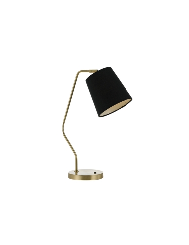 Jody Table Lamp 25 watt E27max Height 460mm - Antique Brass/Black Shade