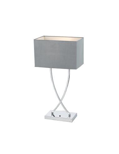 Jasmine Table Lamp 40 watt E27 Diameter 320mm Height 600mm - Chrome/Grey