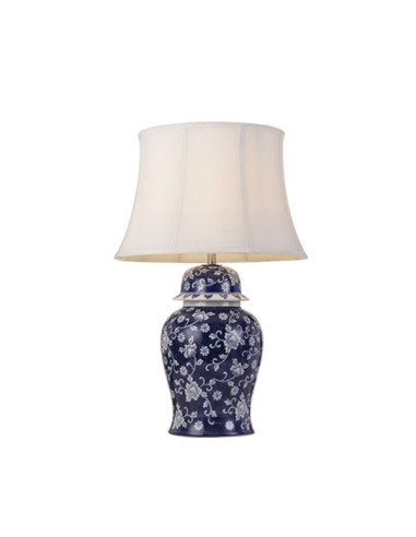IRIS TABLE LAMP 25wE27max D:430 H:680 cable:2.0m line sw WHITE FLOWER & BLUE/WHITE
