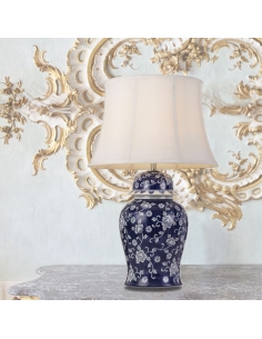 Iris Table Lamp - White Flower & Blue/WhiteIRIS TL-BLWH 2