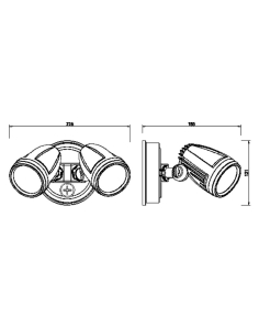 Illume Twin Exterior Spotlight 2x10 watt LED IP44 - Silver ILLUME EX2-SL 2