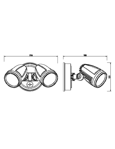 ILLUME EX2-BK - ILLUME TWIN EXTERIOR SPOT - BLACKILLUME EX2-BK
