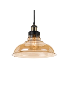 Hertel 1 Light Pendant Large - Black/Amber HERTEL PE30-BKAM 2