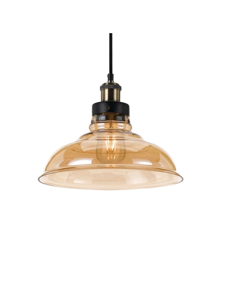 Hertel 1 Light Pendant Large - Black/Amber HERTEL PE30-BKAM