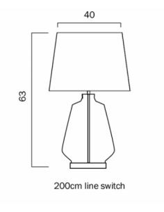 Harper Table Lamp -line switch - Smoke Ombre/White ShadeHARPER TL-SMWH 2