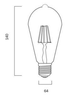 LED Filament Pilot 4 watt 240 volt E27 Non-dimmable - Amber GL F.PILT.4-AM83 2